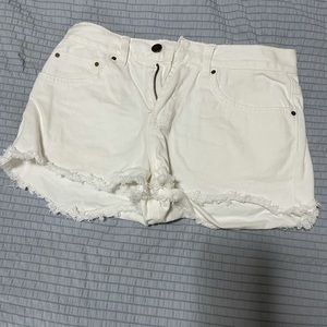 Size 25 white denium shorts.